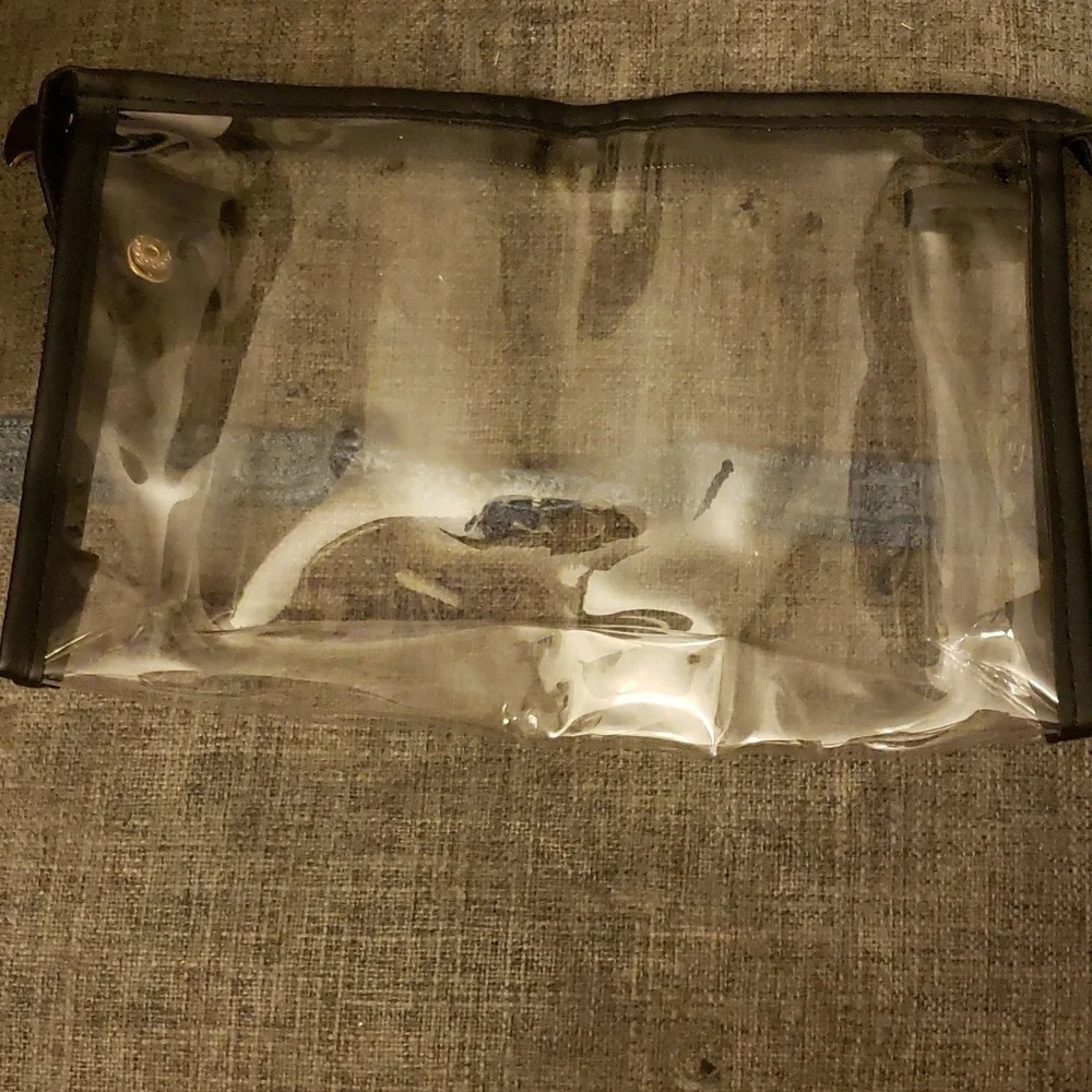 Burfocus Clear Toiletry Bag and Black Cosmetic Makeup Bag Set of 2